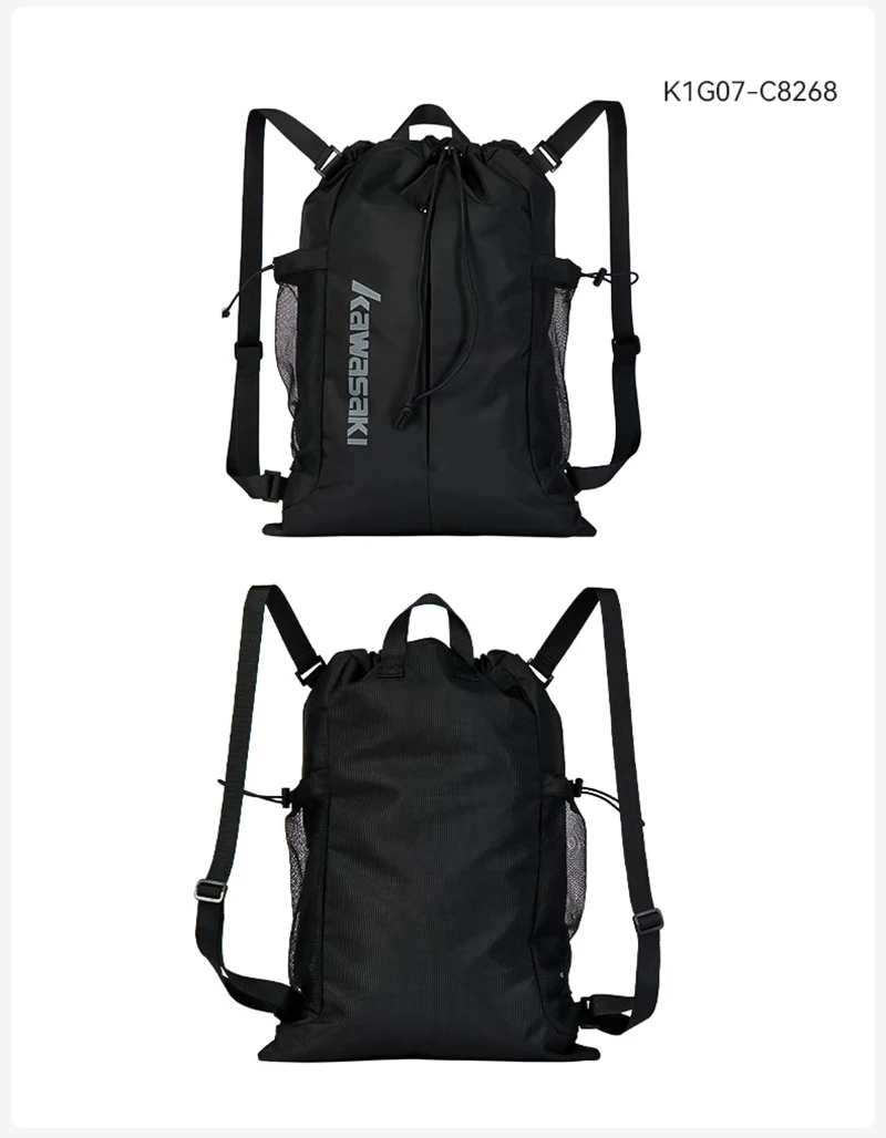 Kawasaki NEUE Badmintontasche für zwei Schläger, große Kapazität, verstellbarer Kordelzug, Tennisschlägertasche, Tennisrucksack C8268 – Detail 13