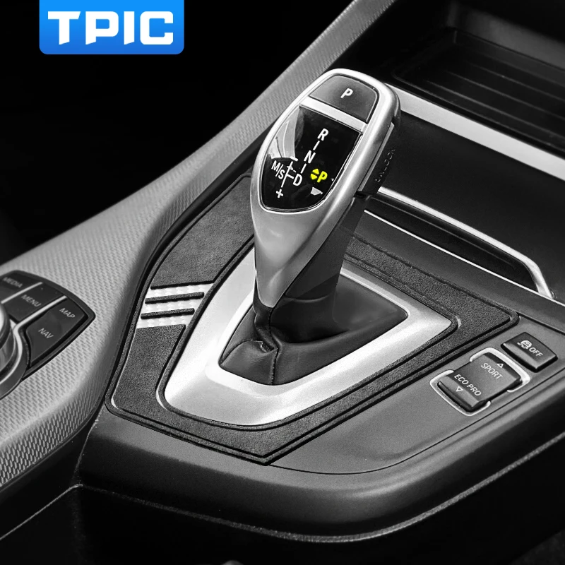 Tpic alcantara für bmw f20 f21 f22 f23 1 2 series innen kohle faser schalt  deckel aufkleber m sportwagen zubehör