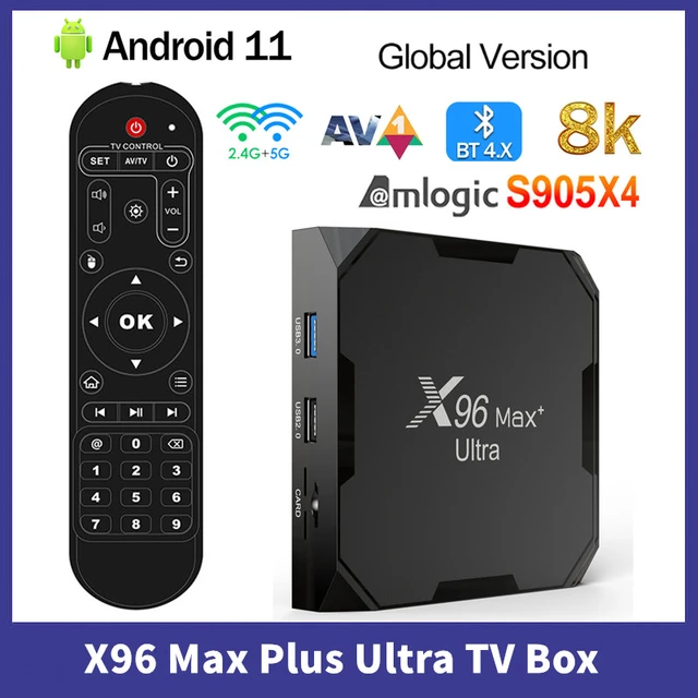 4GB 64GB 32GB X96 Max+ Android 9.0 TV BOX Smart X96 MAX Plus Amlogic S905X3  Quad Core 8K 2.4G&5G Dual WIFI Set top Box PK X96Q
