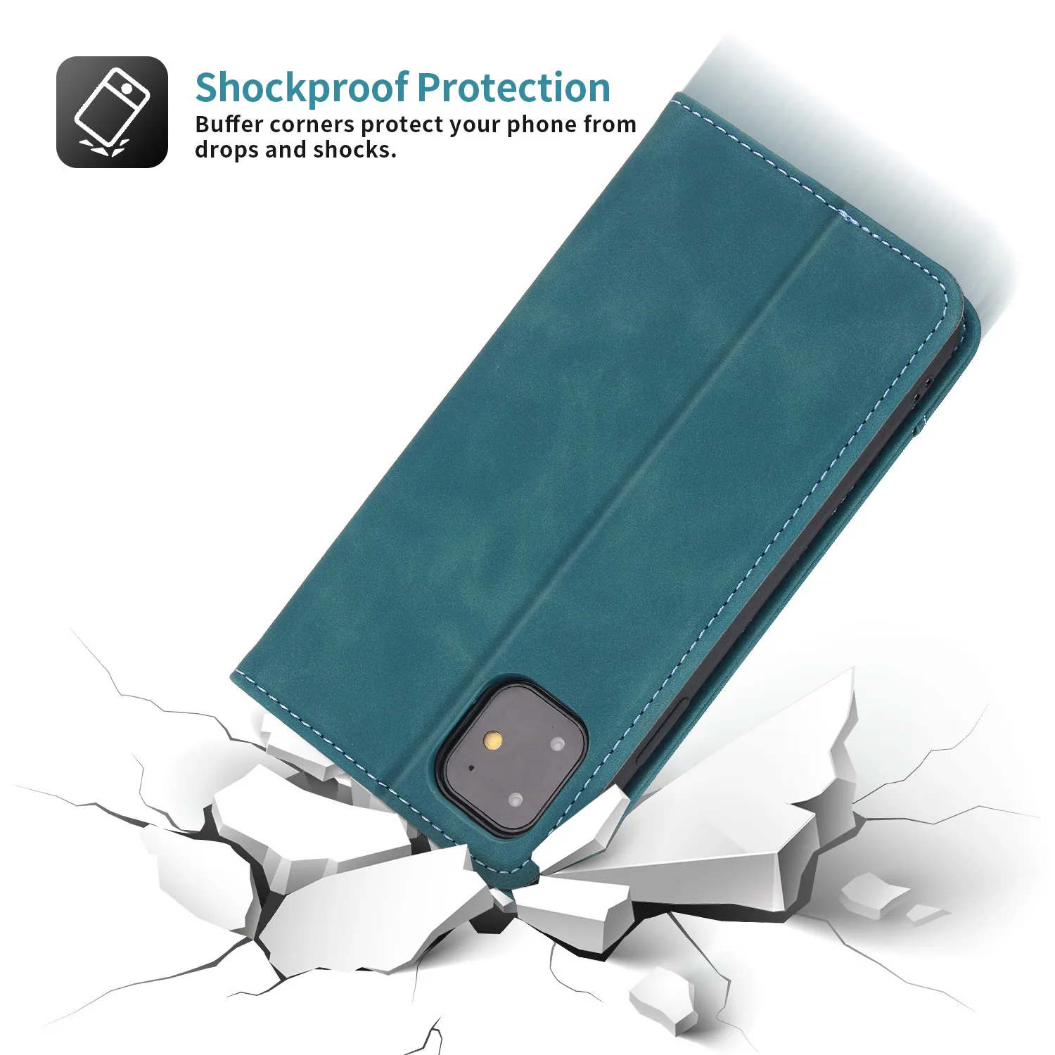 Luxury Magnetic Leather Wallet Phone Case with Card Slots and Stand Feature
