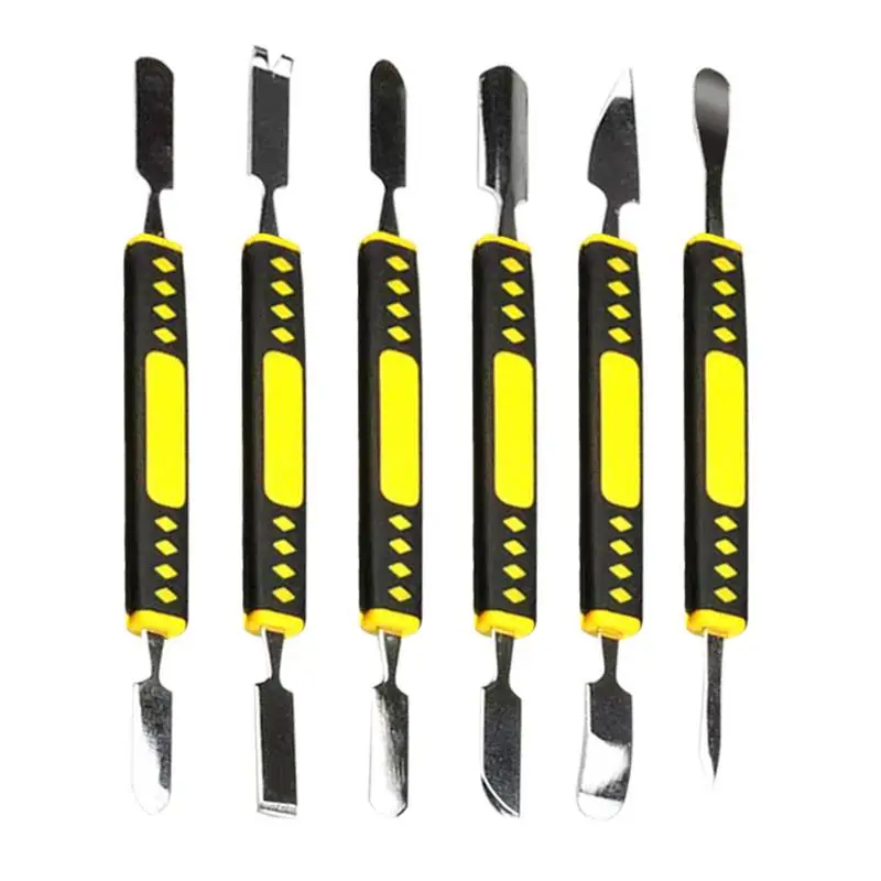 듀얼 엔드 메탈 Spudger 6pcs 오프닝 프라이 도구 수리 키트, 미니 멀티 홈 기기 분해 도구 수리 도구 키트