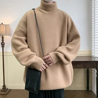 2024 Autumn Winter Men Turtleneck Sweaters Mens Oversized Warm Sweater Women Knitted Jumpers Vintage Pullovers Mens Clothing 2