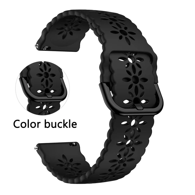 20mm Premium Silicone Smart Watch Band in Black