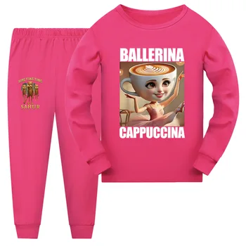 Tralalero Tralala Ballerina Capuccina...pigiama. Indumenti da notte per bambini maglia piu pantalone 1