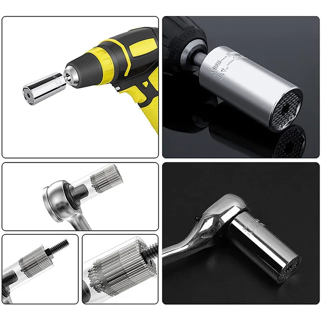 Universal Torque Wrench Power Drill Ratchet Bushing Spanner Key Magic Multi Hand Tools 7-19mm Head Set Socket Sleeve - Image 5