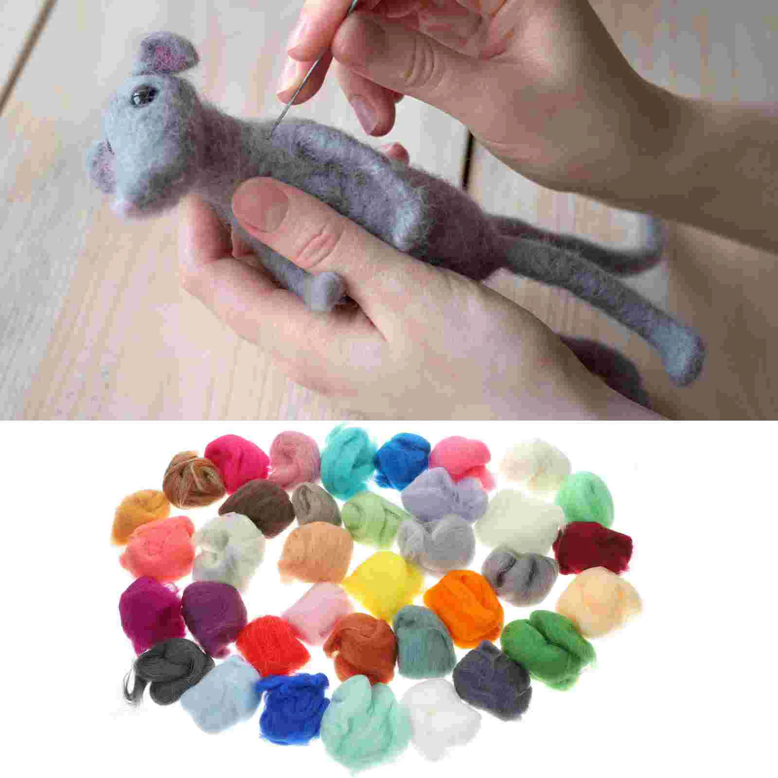 

Artibetter Diy Kits Wool Roving Felting Wool Fibre Wool Yarn Roving Diy Craft Needle Felting Hand Spinnin Needle Hand