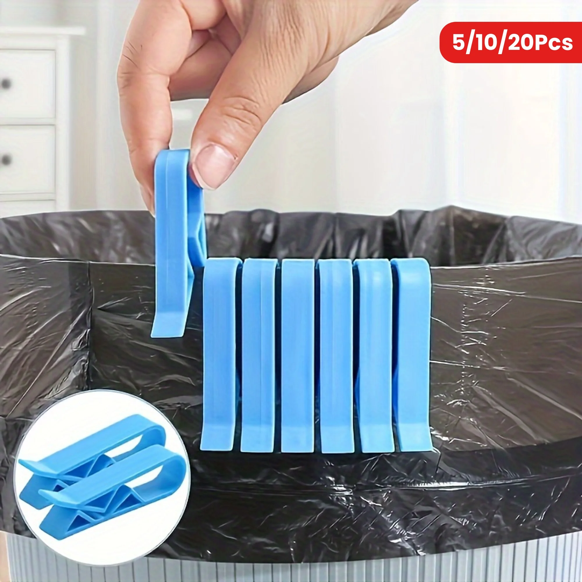 10/20pcs Creative Garbage Bag Holder Clips, Anti-Slip Trash Can Liner Fasteners, Small Divider Side Clips for Home Organization