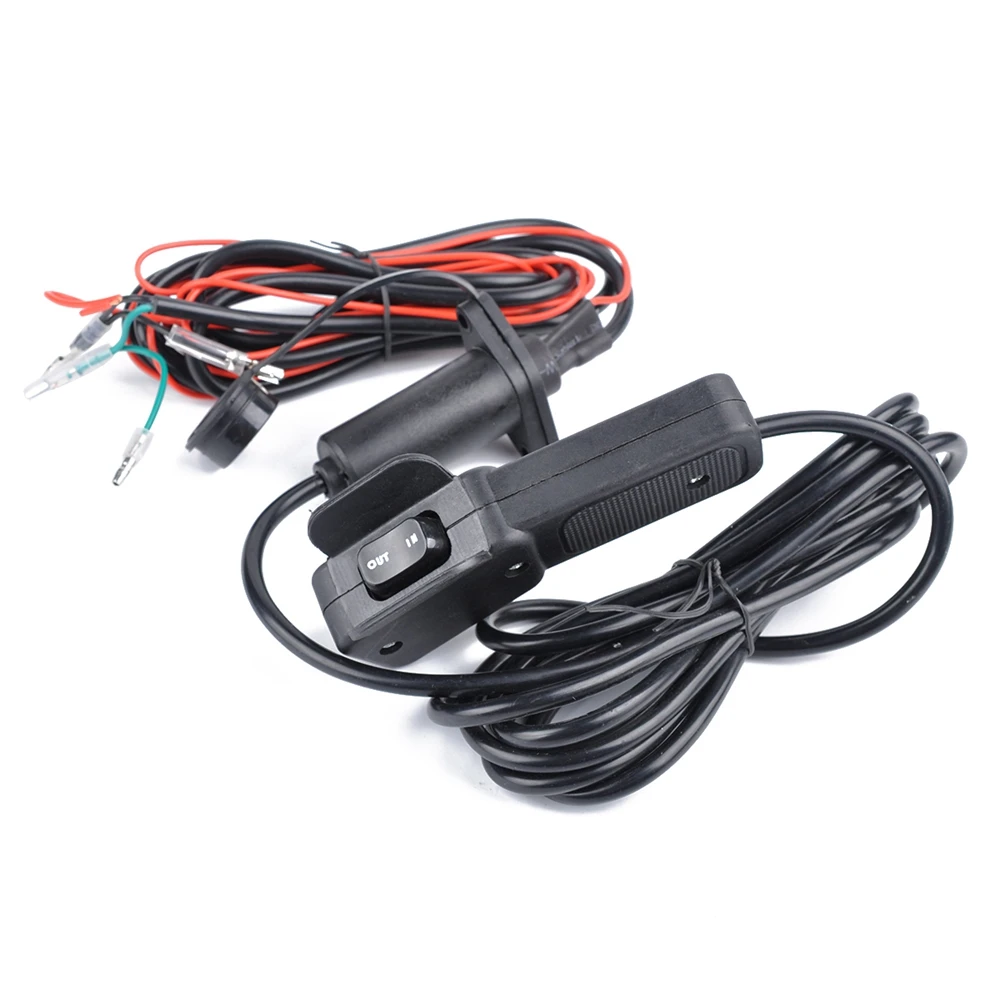 범용 블랙 UTV 윈치 유선 원격 로커 스위치, 12V, 11 인치