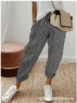 Pantaloni larghi Color block con tasca inclinata pantaloni Casual comodi da strada versatili abbigliamento donna primavera estate 1