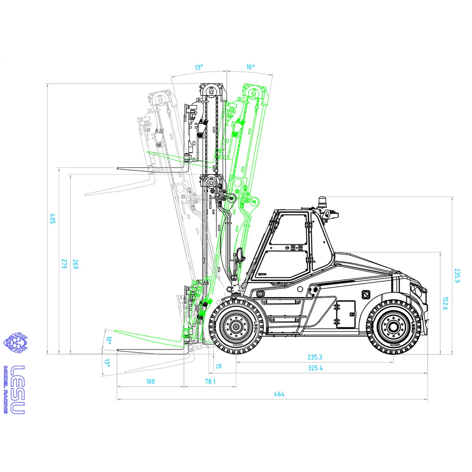 Outdoor Toys New Arrival Lesu 1/14 Heavy RC Hydraulic Forklift For Hd160S Remote Control Truck Model For Boys 5