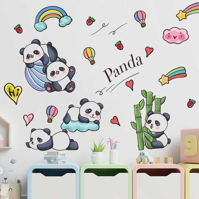 TOYANDONA 1Pc Panda Adesivos Folha Decalques De Parede Adesivos De Desenhos  Animados Animais Adesivos Pvc Decalque De Parede Verde Desenhos Animados  Adesivo Panda Desenhos Animados : : Beleza