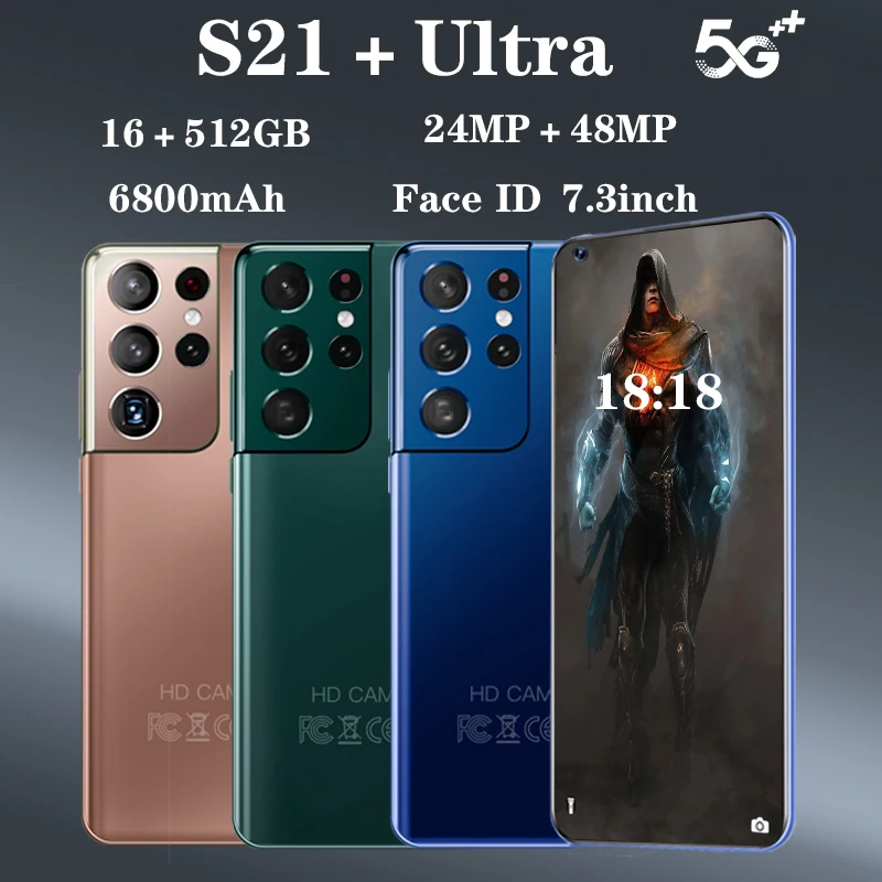 Смартфон S21 + Ultra 2022 дюйма 16 7 3 ГБ 512 мАч 24 48 МП |