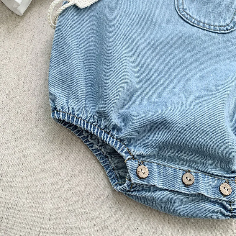 2023 Baby Boy Girl Romper Cowboy Sleeveless Jumpsuit Toddler Baby Boy Girl Romper Solid Color Boy Casual Costume Baby Romper 5