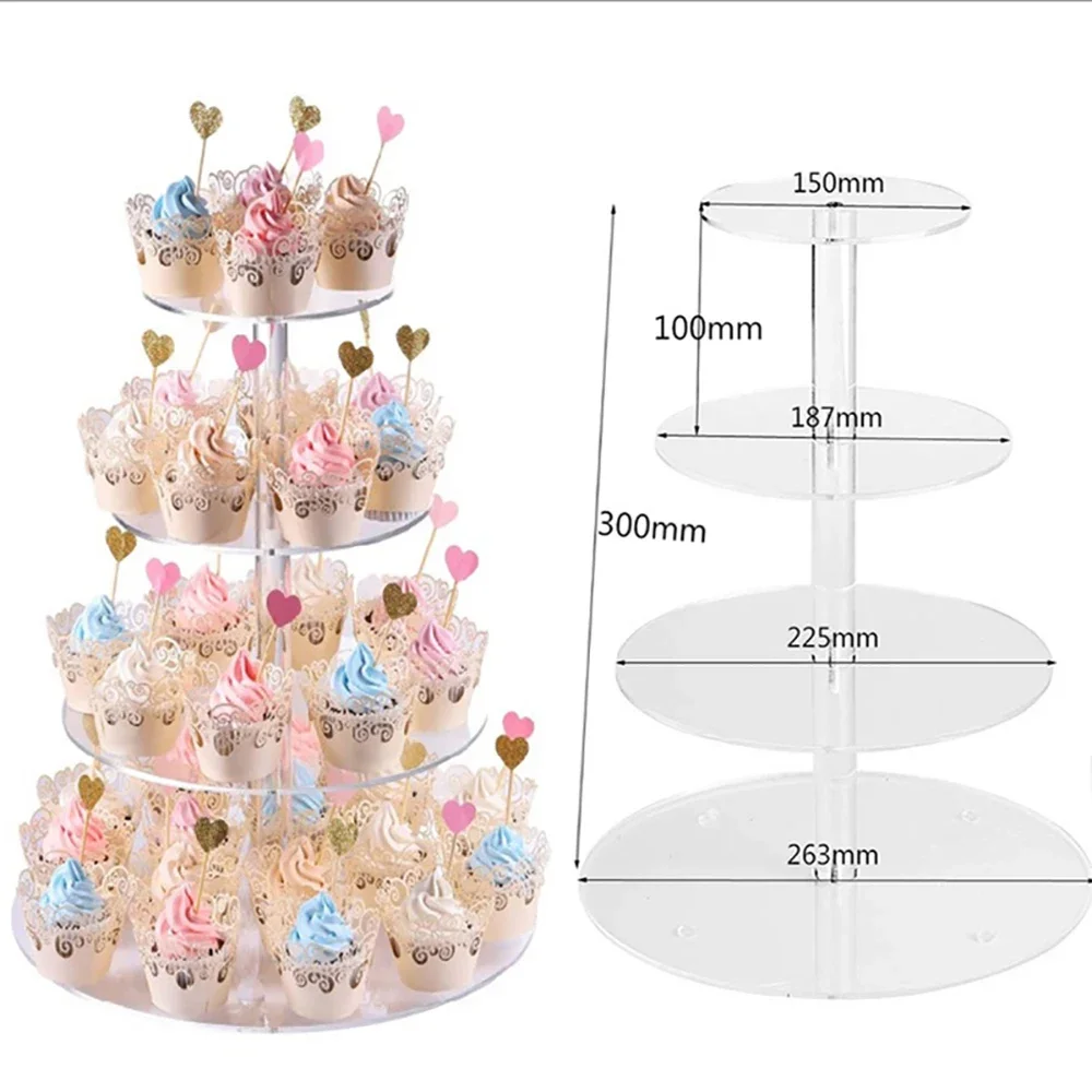 

Multi-Layer Round Acrylic Crystal Wedding Cake Stand Display Shelf Cupcake Holder Plate Birthday Party Decoration Stands Molds