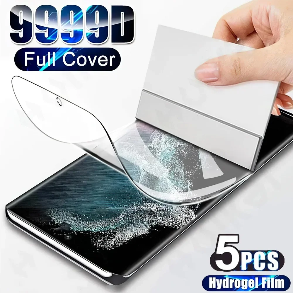 Pellicola Idrogel 5 Pcs Per Samsung Galaxy S24 S23 S22 S21 Ultra Note 20 S21 Fe A54 A34 A14 A15 A53 Proteggi Schermo Curvo Anti-Spia