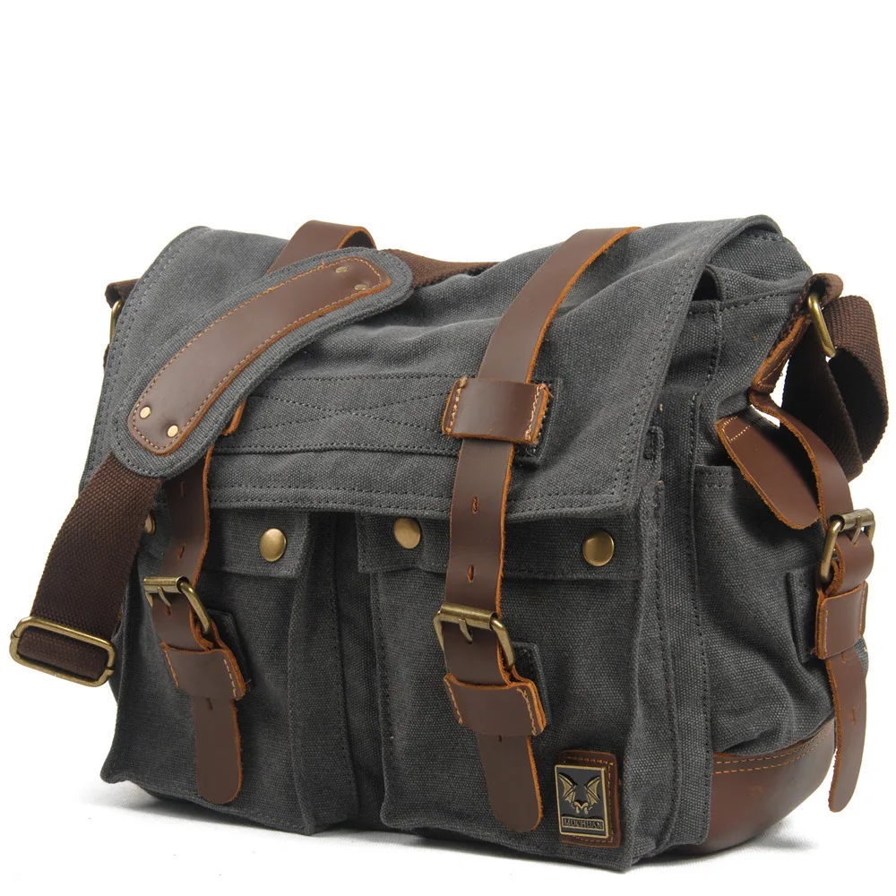 

Canvas bag Leather Men Messenger Bags Big Satchels Shoulder Bags Male Laptop Briefcase Travel Handbags luxury bag men bag bolsos