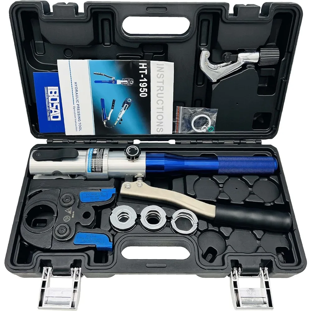 Copper Tube Fittings Hydraulic Pipe Crimping Tool with 1/2 inch,3/4 inch and 1 inch Jaw Copper Pipe Propress Cri 2