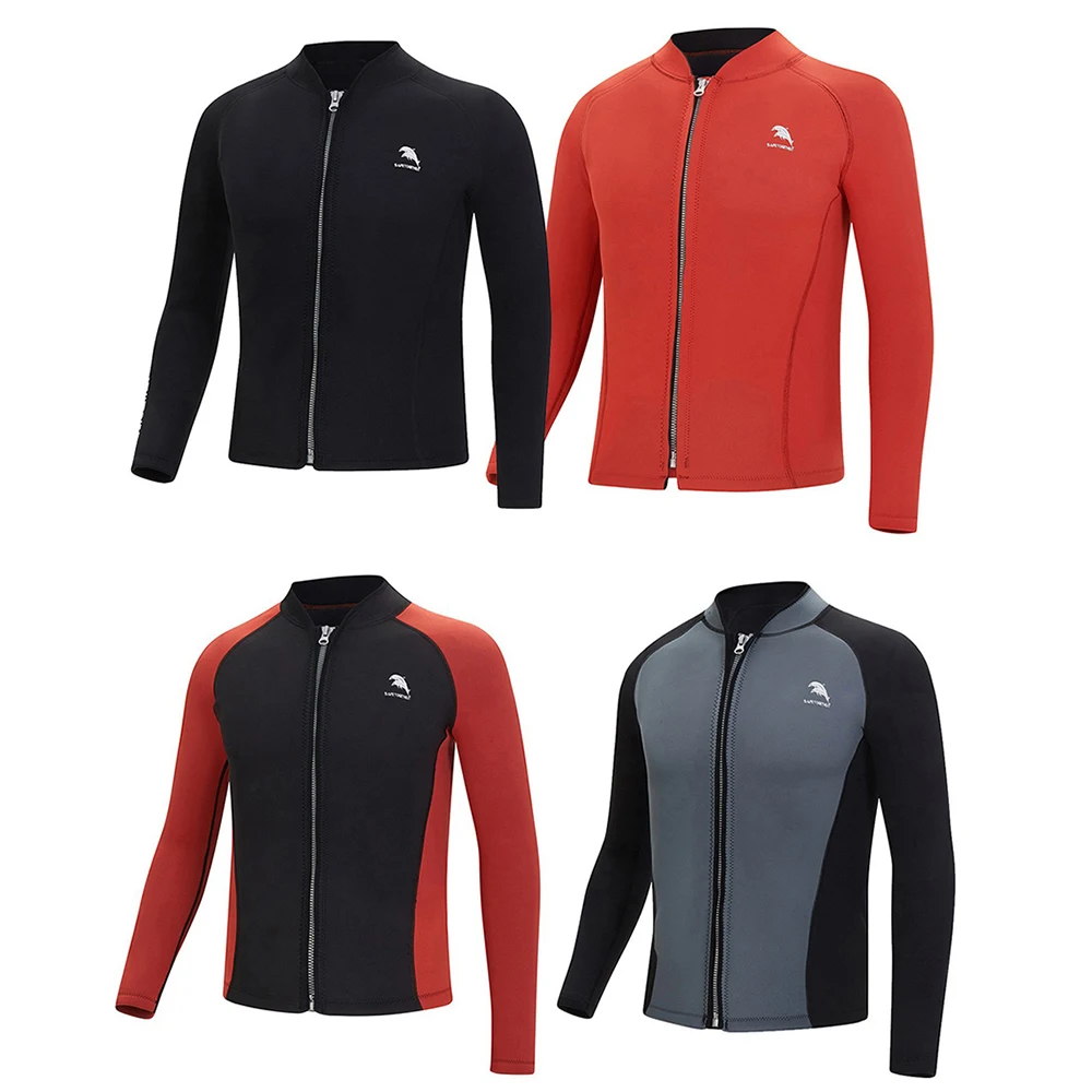 Diving Suits 2mm Neoprene Men's Split Long Sleeve Surf Snorkel Top Jacket