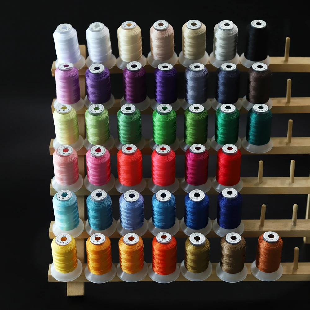 40 Color Premium Polyester Embroidery Thread Set Spools for Machines Brother Babylock Janome