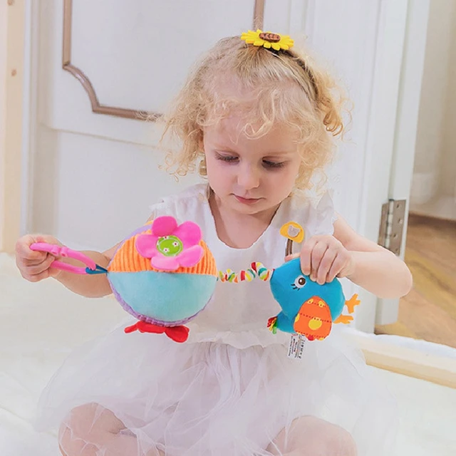 New Rattle Stroller Cute Animals Crib Mobile Bed Baby Toys 0-12 Months Newborn  Infant Stroller Bed Hanging Bell Plush Dolls 2