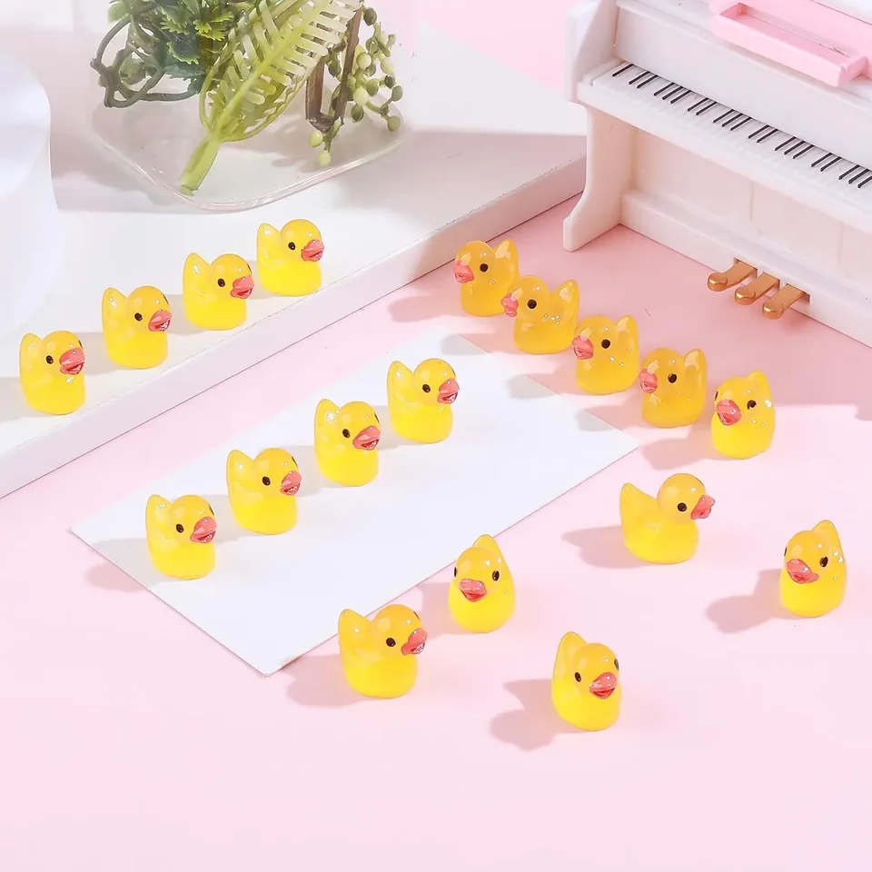 100 Pcs Mini Resin Ducks - Tiny Plastic Ducks For Crafts, Garden Decor, Hiding Games, Variety Styles