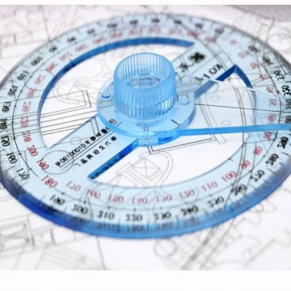 Durable Accurate Full Circle School Supplies Swing Arm 360 Degrees Protractor Pointer Angle Ruler Measuring Tools Goniometer
