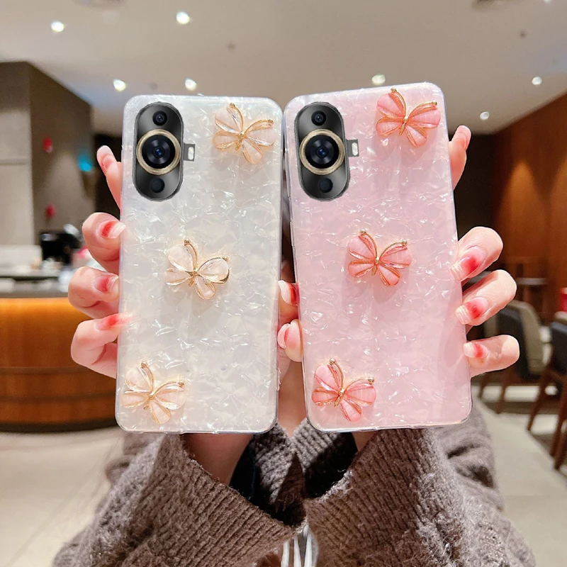 Custodia Per Telefono Trasparente Di Lusso Per Huawei Nova 8 Nova 9 Se Nova 10 Pro Nova 10 Se Cover Posteriore In Silicone Sfumato Colore Farfalla