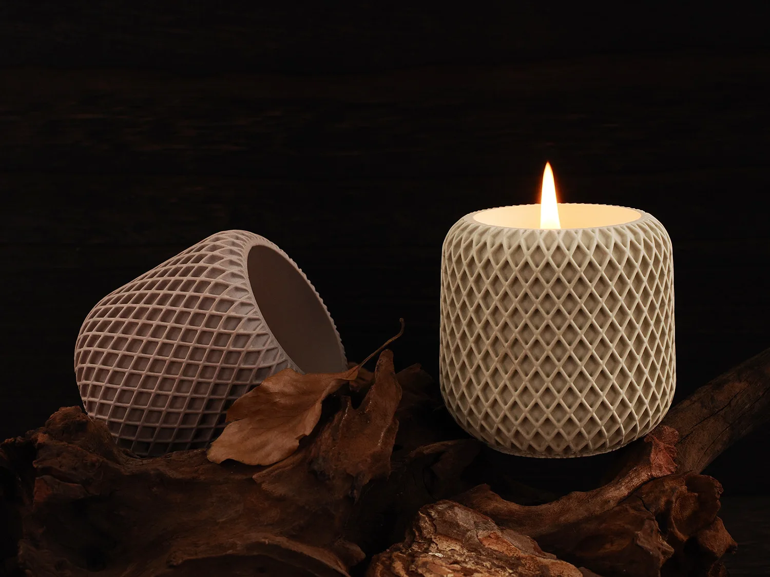 Round Candle Jar Concrete Mold DIY Handmade Storage Box Resin Cement Plaster Pottery Flowerpot Silicone Moulds Home Craft Decor