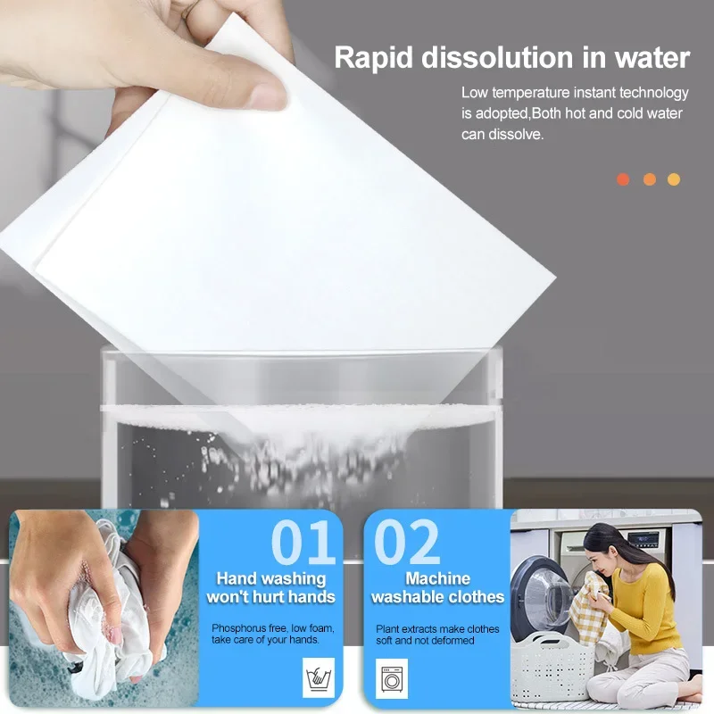 30-180PCS Laundry Detergent Sheets Easy Dissolve Laundry Tablets Strong Deep Cleaning Detergent Soap For Washing Machine