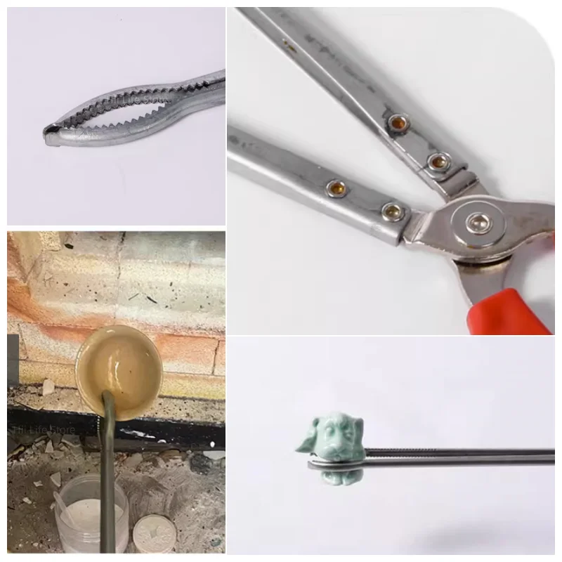 Ceramic Work Safety Pliers – Curved Long-Handled Kiln Tool