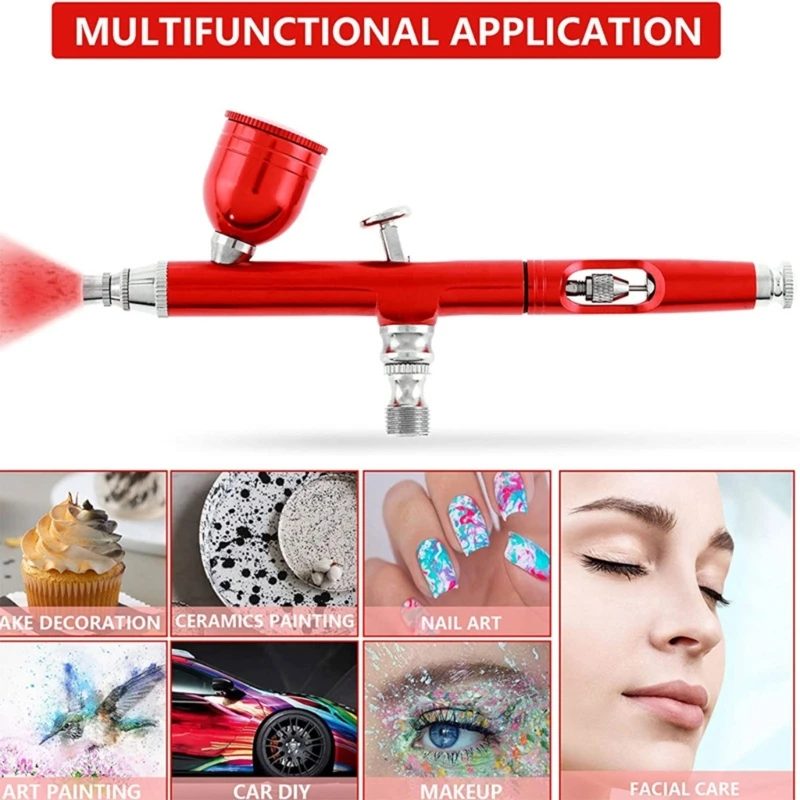 Dual Action Feed 0.3mm Nozzle Aluminum Cake Decorating Brushes 7CC Capacity Upgraded
