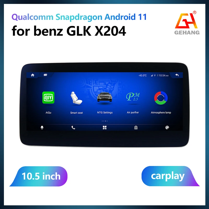 

GEHANG 10.5"Car radio with screen android auto for Mercedes class GLK x204 with air purification and atmosphere lamp function