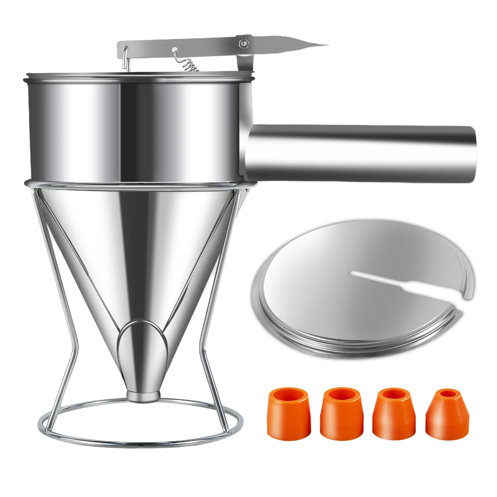 Pancake Batter Dispenser Stainless Steel Funnel Cake Dispenser 40oz Large Capacity Cupcake Dispenser Funnel Versatile Batter