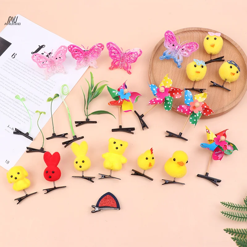 

Sell Cute Little Yellow Duck Hairpin Spring Windmill Hair Accessories Cute Sweet Girl Children Gifts Fun Christmas Decorations