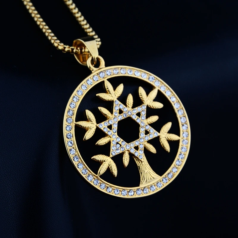 JewishHexagramSymbolPendantNecklaceStainlessSteelJudaismStarof