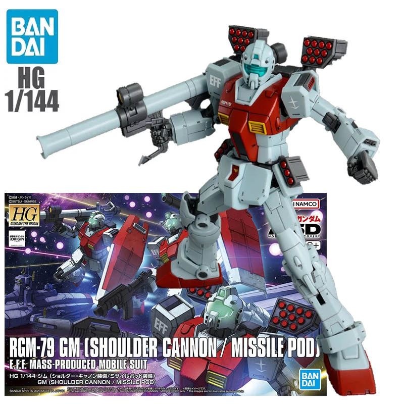 

In Stock BANDAI HG 1/144 RGM-79 GM [SHOULDER CANNON / MSSILE POD] Ver. Anime Action Figures Assembled Models Collection Toy