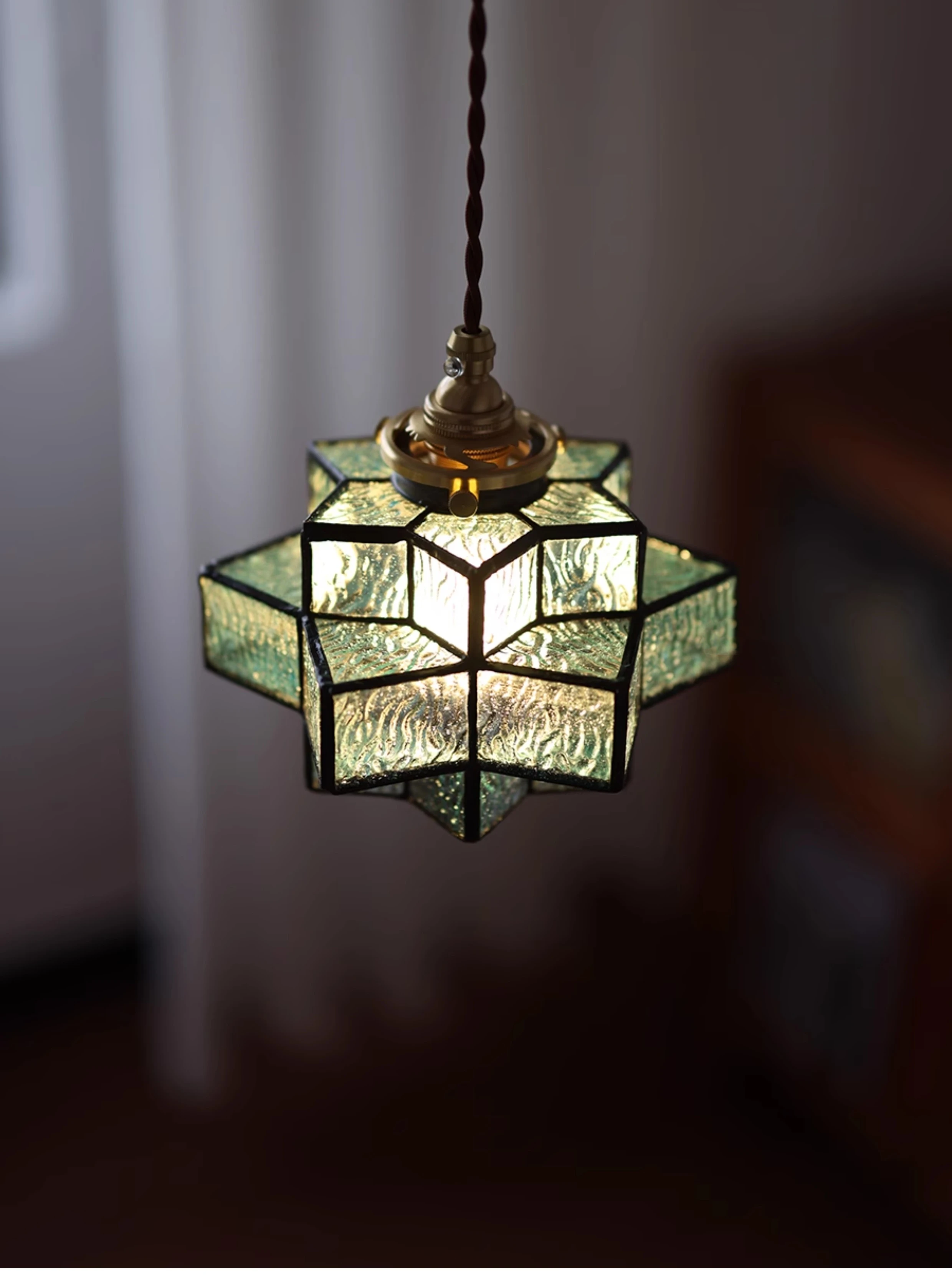 Japanese Style Retro Handmade Chandelier Medieval Entrance Corridor Bedside Cafe Bar Homestay Glass Chandelier