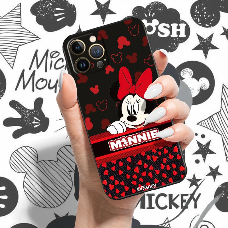 iphone se silicone case Leopard print Mickey Minnie mouse For iPhone 11 12 13 Pro Mini X XR XS Max SE 6 6S 7 8 Plus Phone Case Soft silicone Cover funda iphone se wallet case