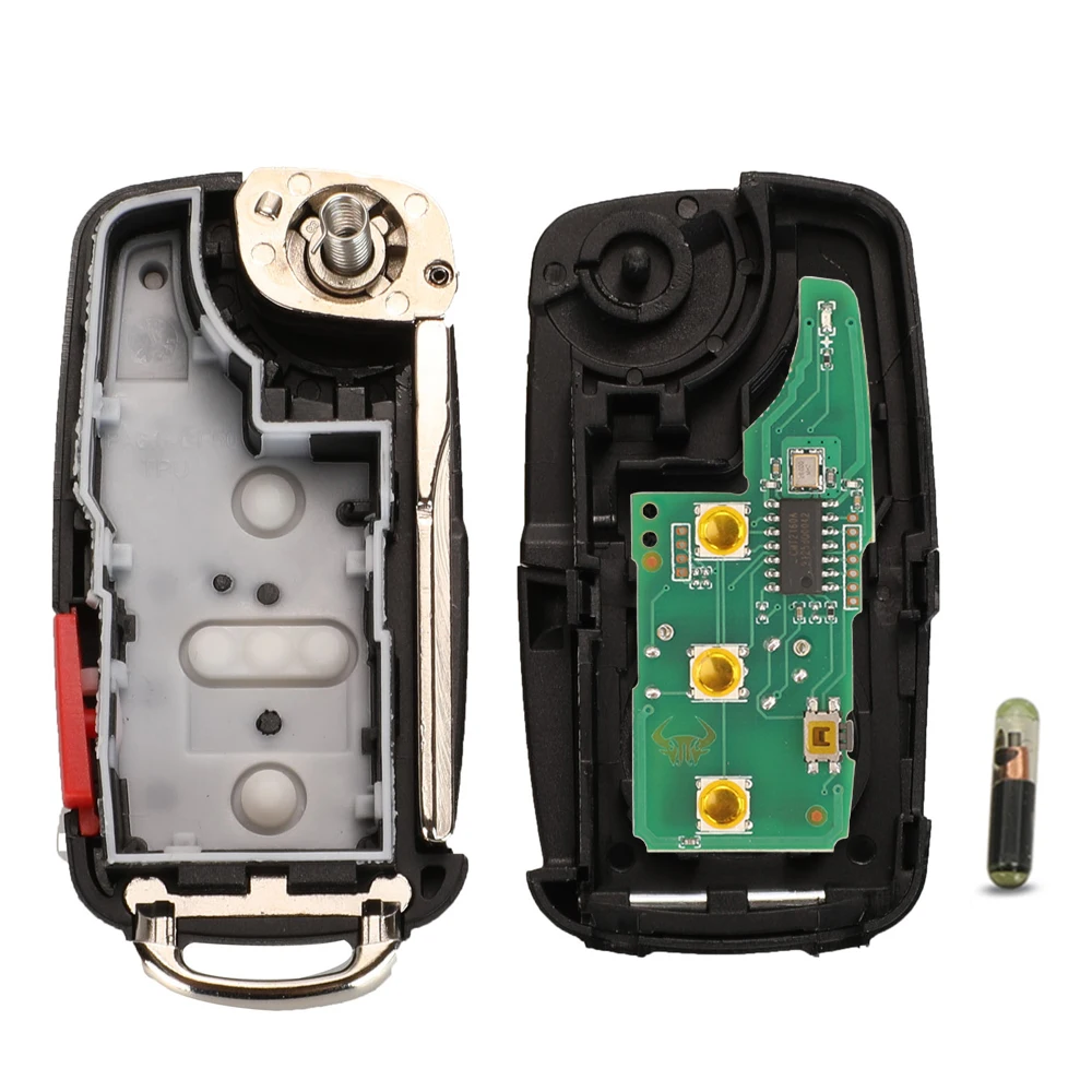 Jingyuqin 5K0837202AD/202AE 원격 자동차 키 폭스 바겐 Bettle CC EOS 골프 제타 Passat Tiguan Touareg 315/433Mhz ID48 칩