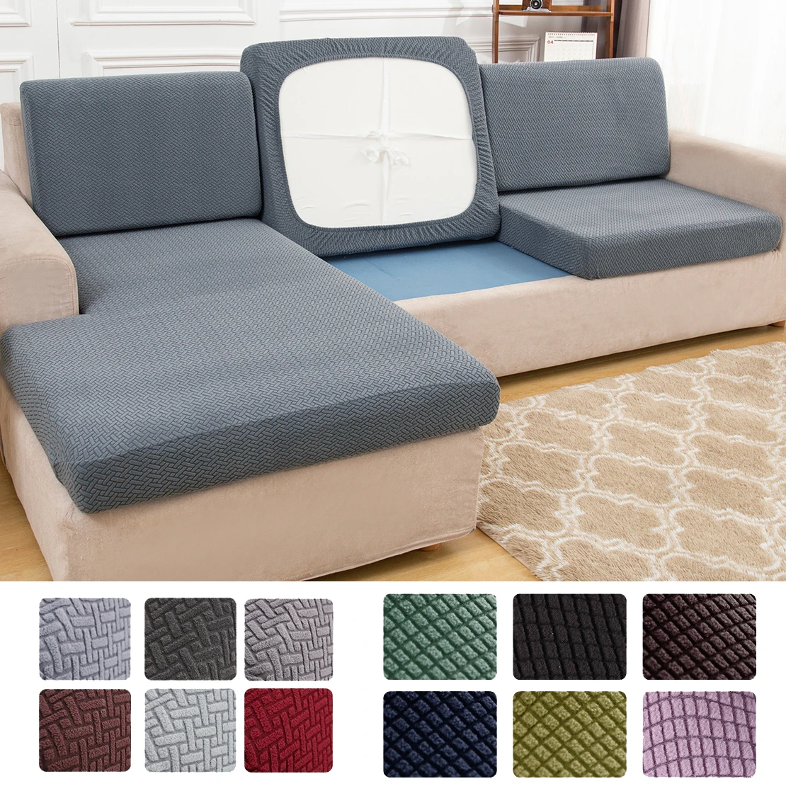 funda sofa deslizante extraíble funda sofa chaise lounge cojin elástica  lavable funda sofá cojin de muebles de sofa cover 1/2/3/4 plazas funda  cojin - AliExpress Hogar y jardín