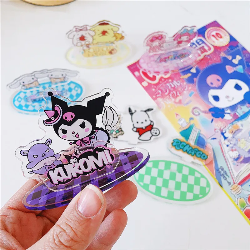 Kawaii Sanrio Kuromi Cinnamoroll My Melody Griptok держатель для телефона Y2k мультяшный акриловый Складной Настольный стенд для Iphone аксессуары