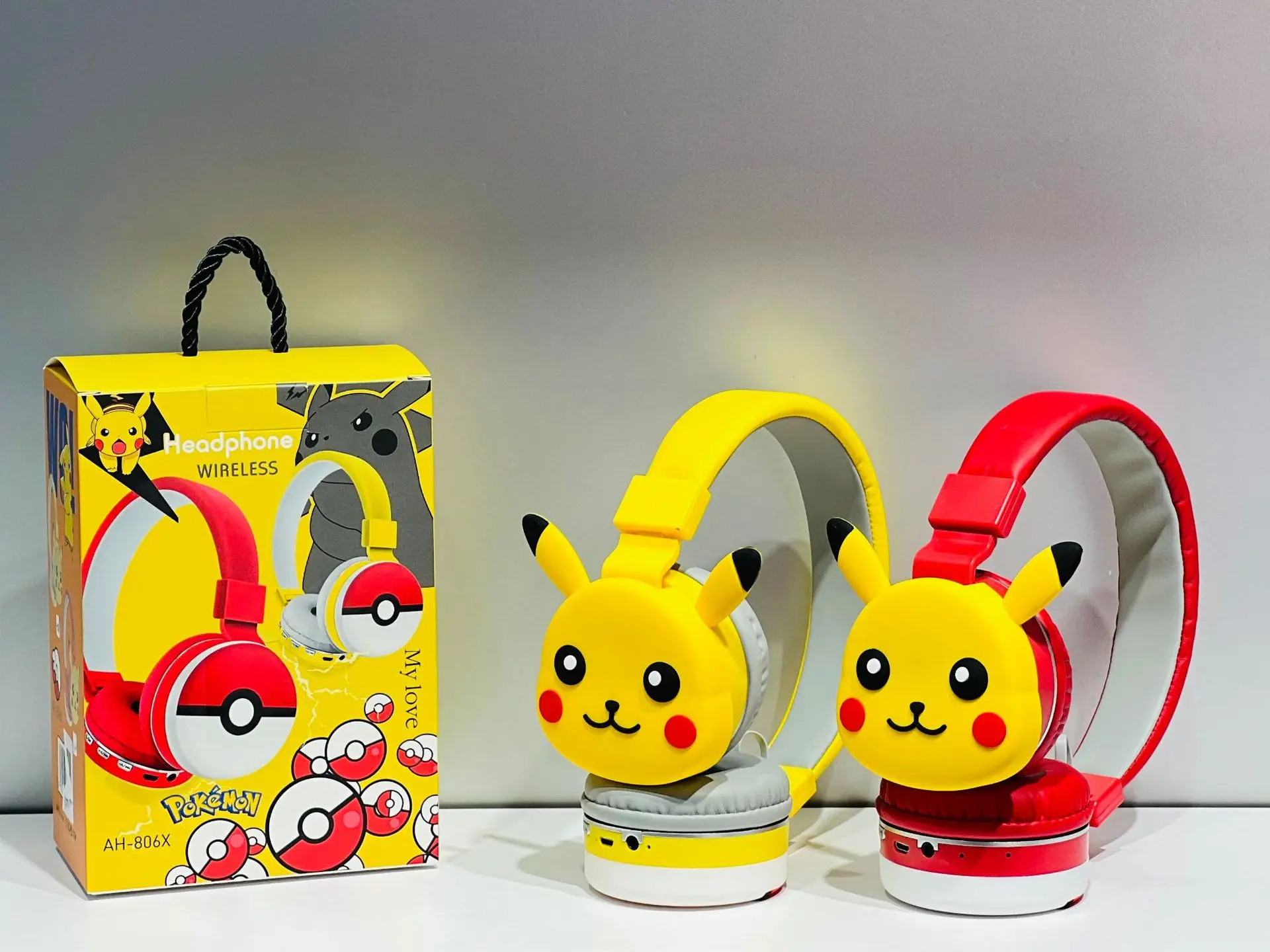 New Pokemon Pikachu Bluetooth Headphones Anime Wireless Headset with Mic Cool Y2k