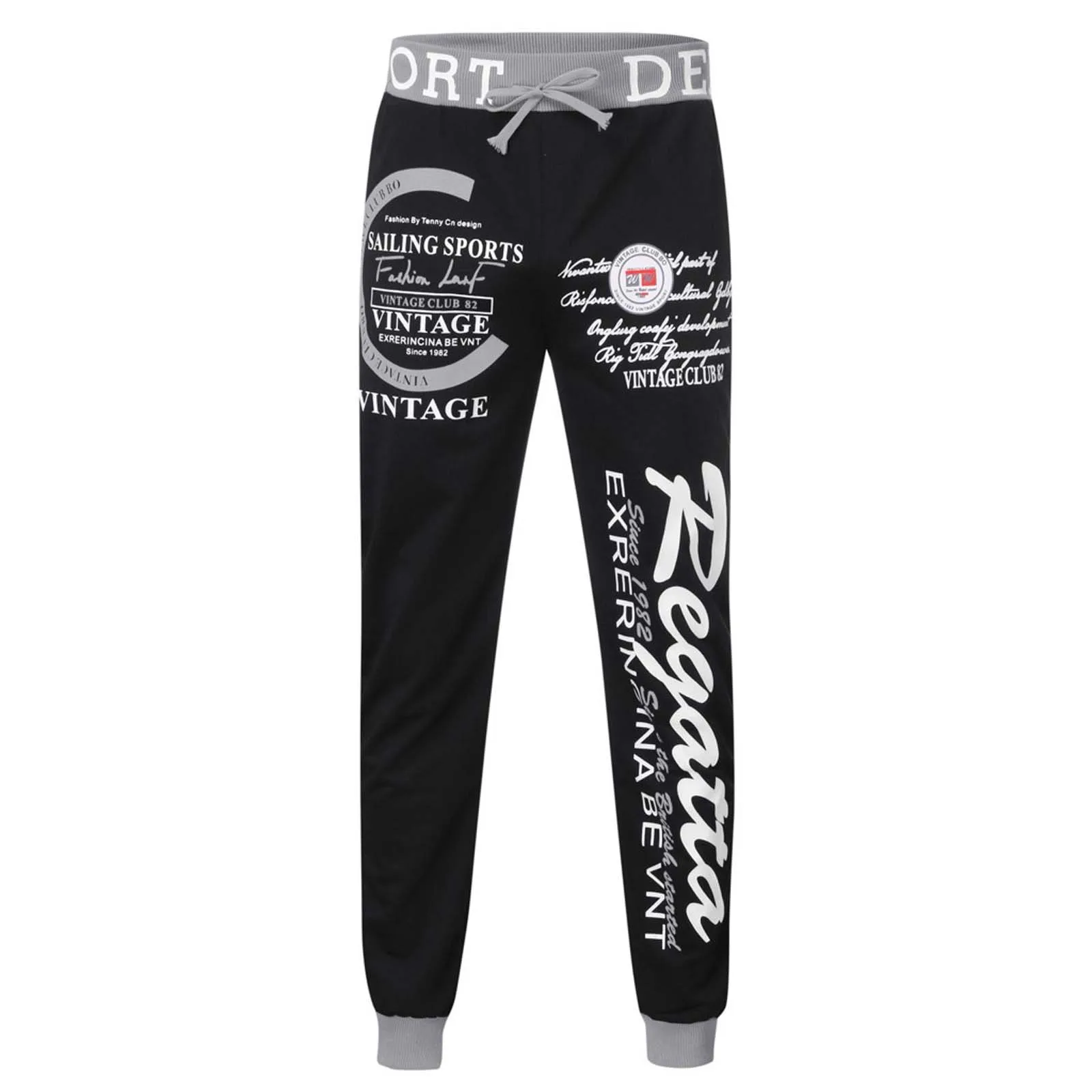 Men's Hip Hop Casual Jogging Pants Letter Print Sport Gym Fitness Slim Fit Baggy Trousers Sweatpants Jogger Tracksuit