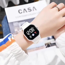 Children's Sports LED Digital Watch with Waterproof Silicone Strap - Ideal Gift (White)
