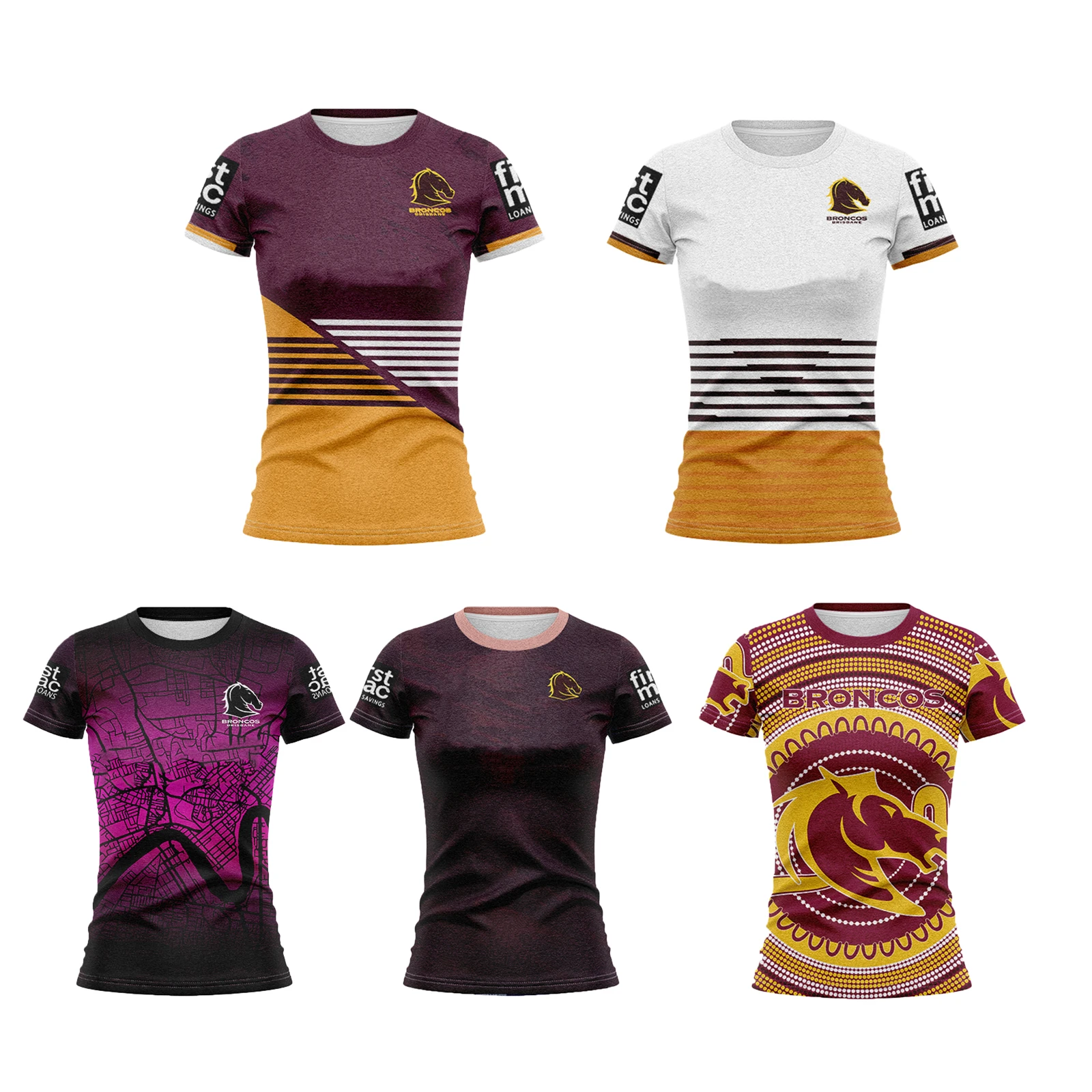 

2022 Brisbane Broncos Women Home/Away Rugby Jersey Ladies Shirts