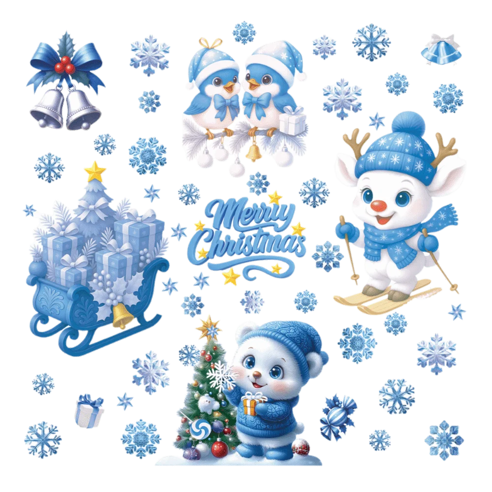 PVC Christmas Window Stickers for Home Decor