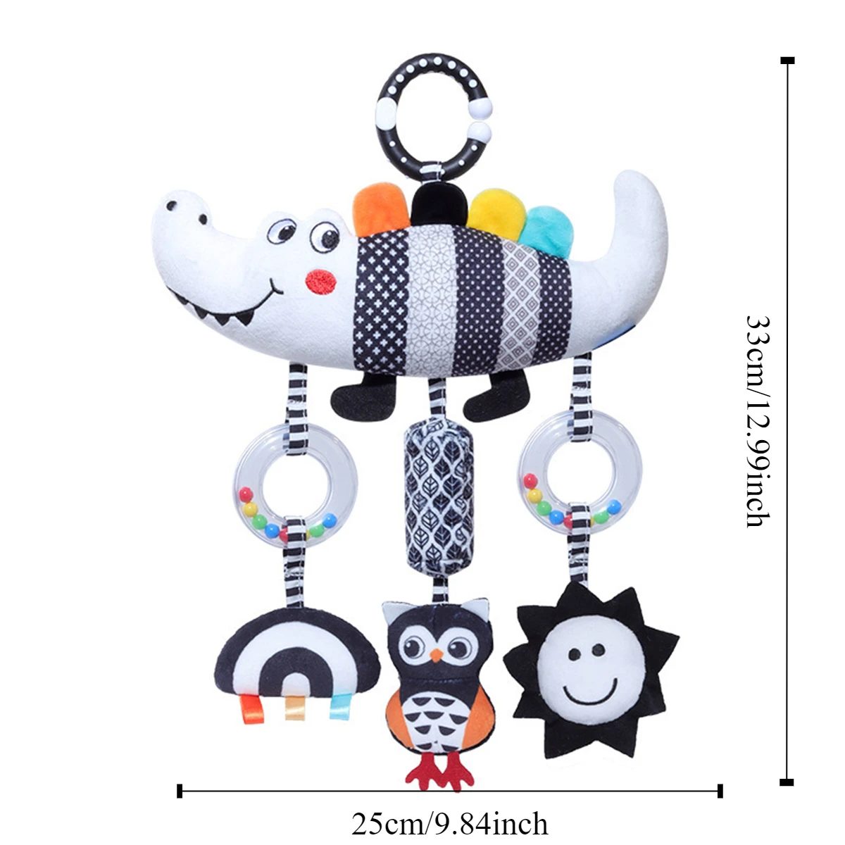 Baby stroller black and white pendants, wind chimes, newborn bed bells, bed hanging toys, baby car puzzle toys 2