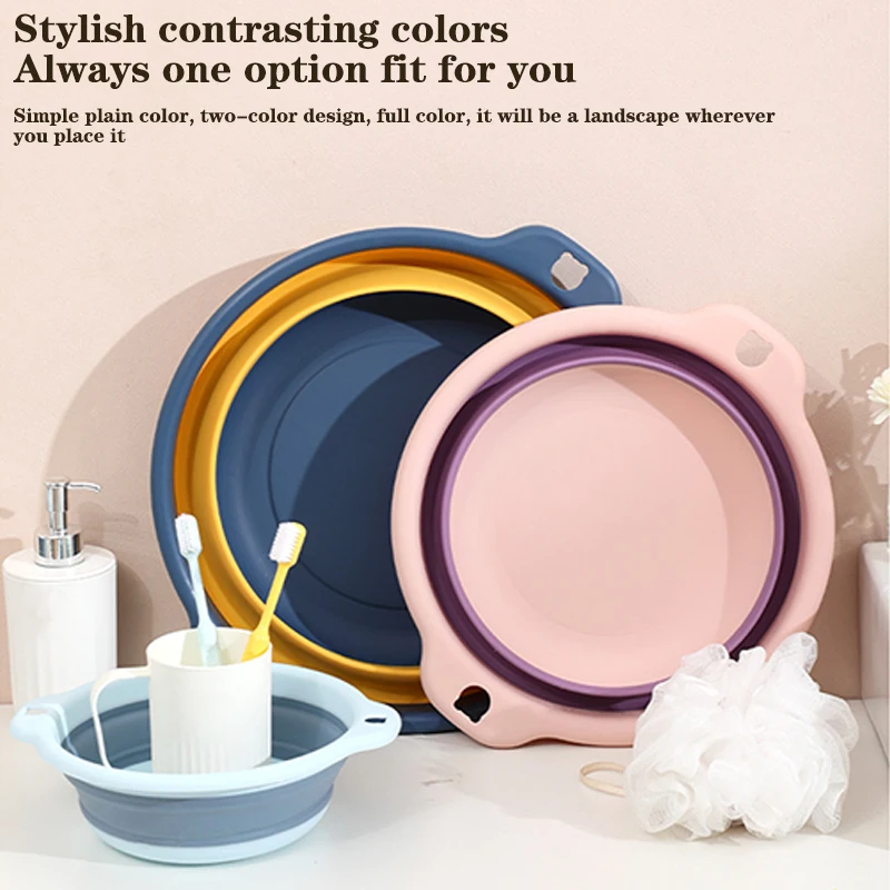 Portable Foldable Laundry Basin Plastic Travel Folding Wash Basin Safe Durable Foldable Wash Basin Bathroom Household Supplies