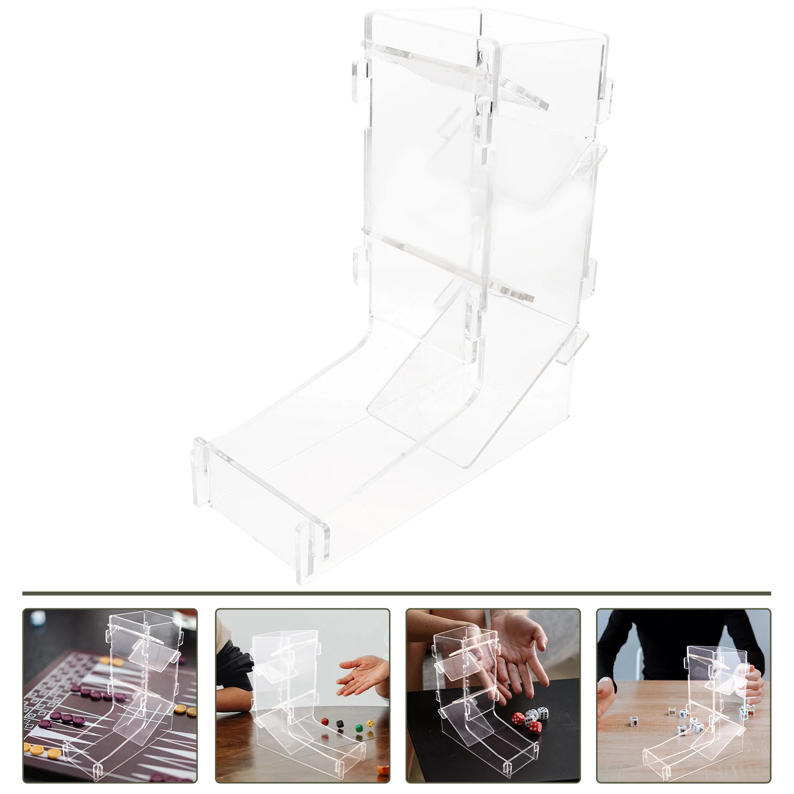 

Rpg Dice Rpg Dice Dice Acrylic Dice Tower Clear Dice Rolling Tower with Tray Portable Dice for Desktop Board Game Tabletop Rpg
