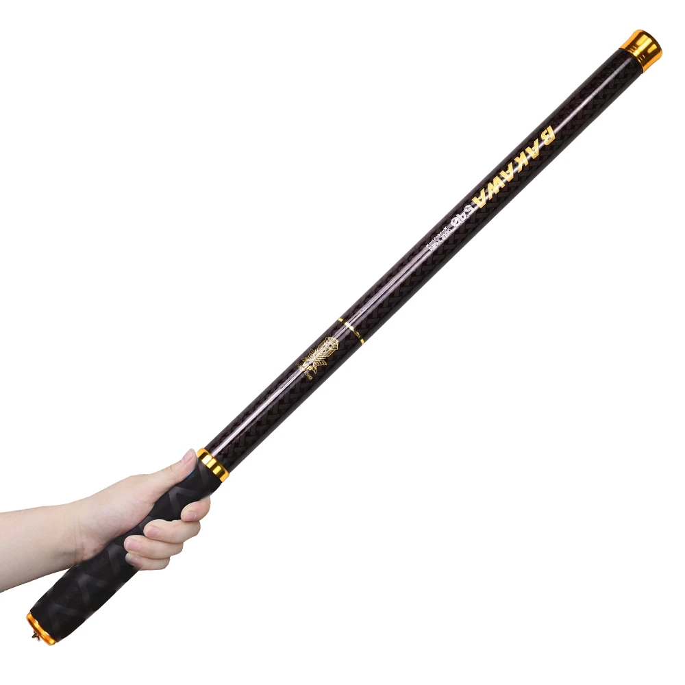 Canne télescopique BAKAWA 3.6-7.2m carbone 100% voyage pêche carpe eau douce travel tackle